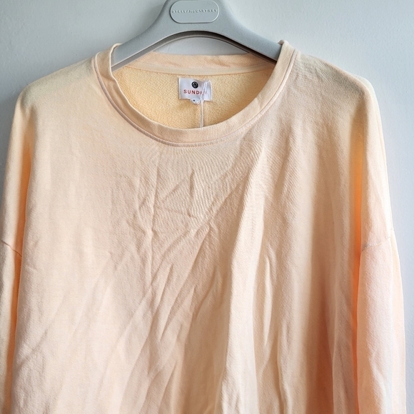 New Sundry Crewneck Long Sleeve Light Orange Pullover Sweatshirt NWT Size 0/XS - Picture 5 of 10